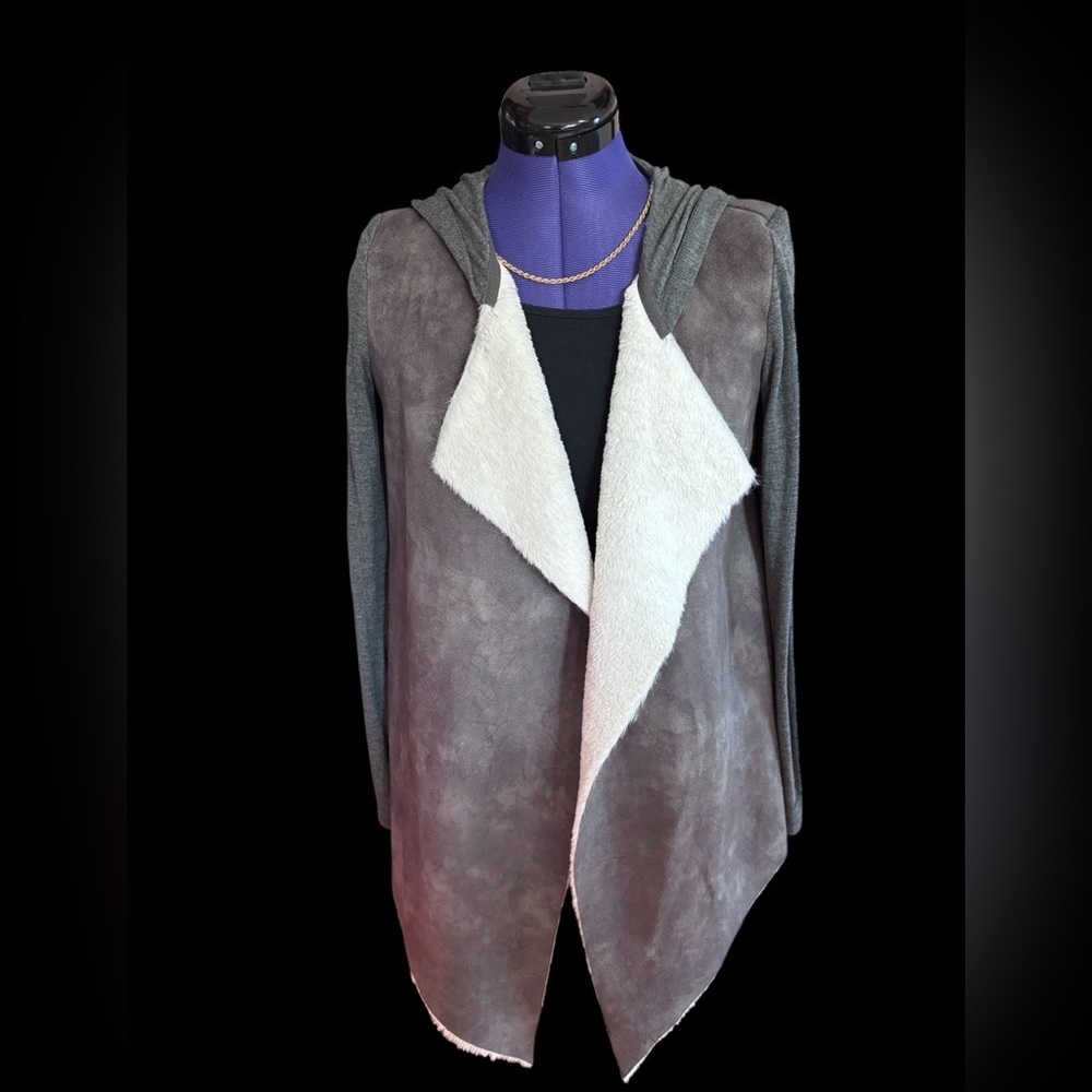 Naked Zebra Gray and Cream Teddy Jacket